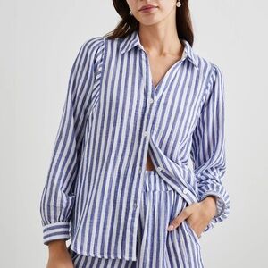 Rails Blue and White Striped Shirt